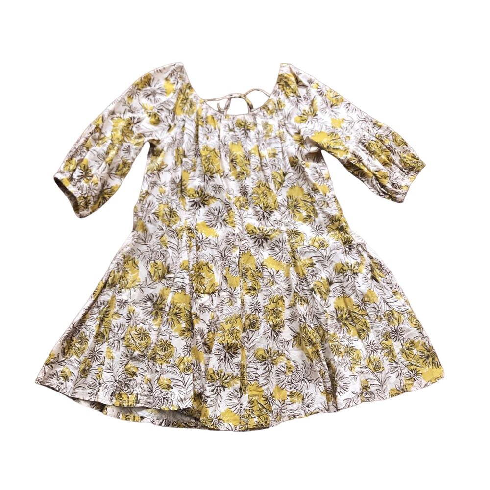 Daily Practice Tan Brown Floral Print Oversize Modal Blend Mini Dress Size Small